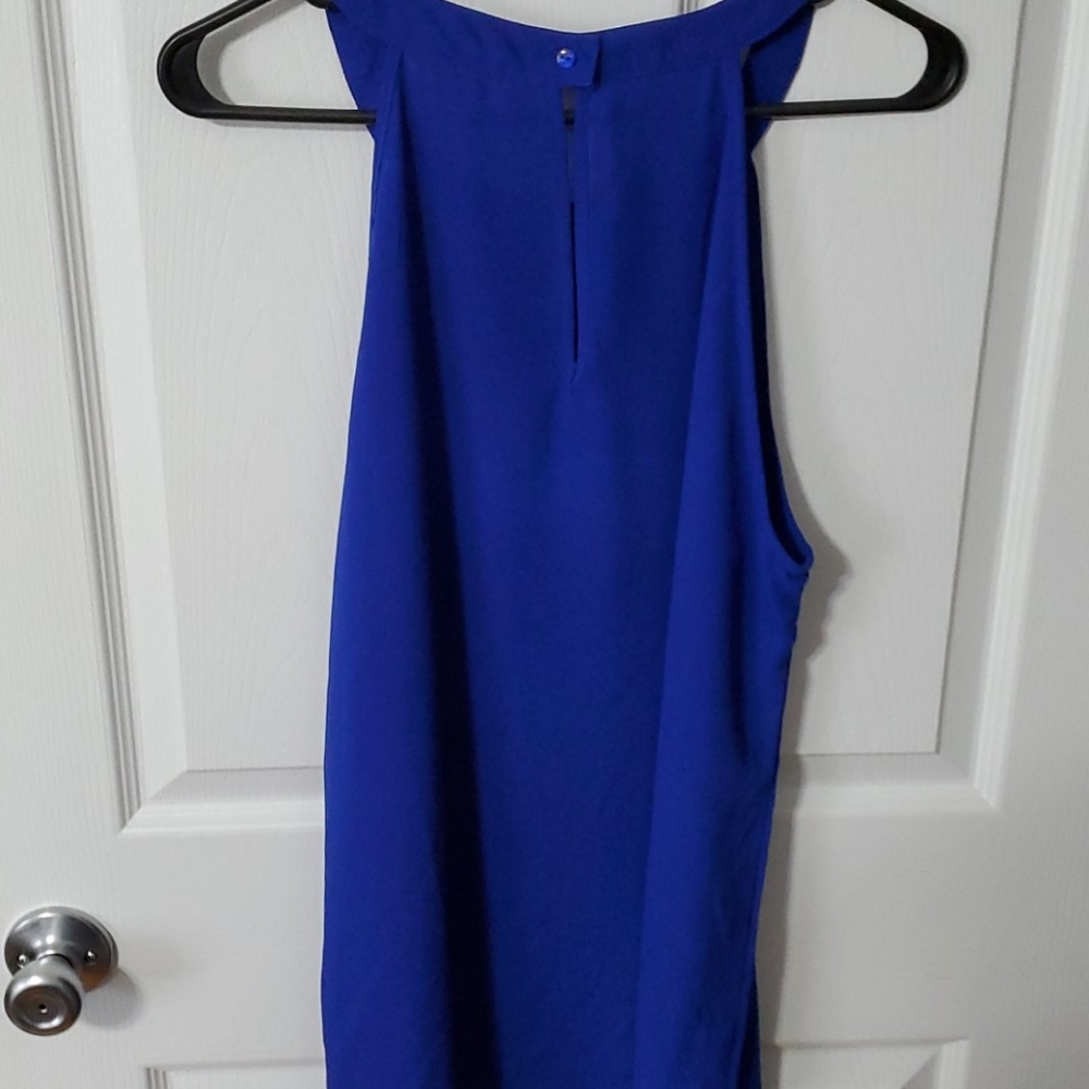 Flutter bottom Blue dressy top - Picture 2 of 3